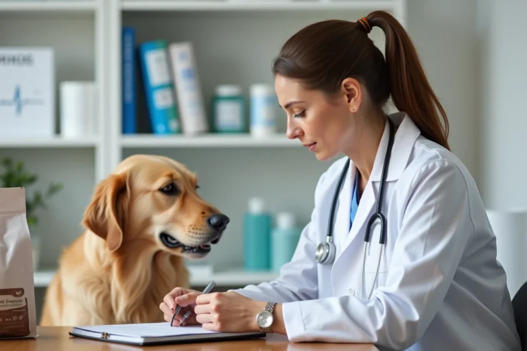 Vétérinaire femme avec stethoscope dans une clinique vétérinaire